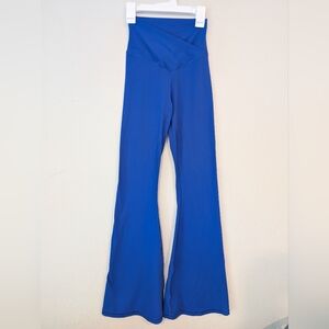 Offline By Aerie Real Me High Waisted Crossover Flare Leggings Size Small Blue